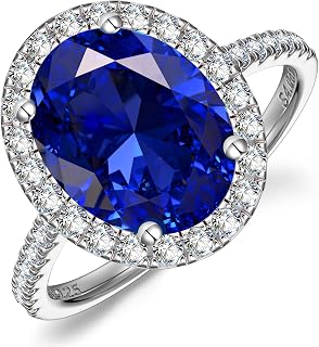 Certified 4CT Lab Grown Royal Blue Sapphire Ring, Sterling Silver