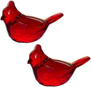 2Pcs Red Acrylic Cardinal Figurine Home Decor Glass Red Bird Statue for Illuminated Home Display Collectible Figurines Décor Accents