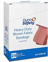Dynarex Sterile Adhesive Heavy Duty Woven Fabric Bandages - 2" x 3", Large Patch - Flexible Wound Dressing for Minor Cuts, Non-Stick Pad, Box of 25