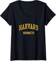 Womens Harvard High School HS Harvard IL Vintage Sports V-Neck T-Shirt