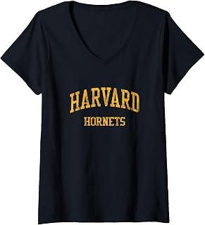 Womens Harvard High School HS Harvard IL Vintage Sports V-Neck T-Shirt