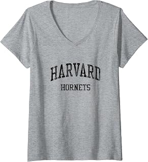 Womens Harvard High School HS Harvard IL Vintage Sports V-Neck T-Shirt