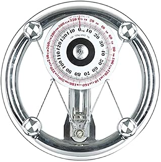 Battery-Free Mechanical Bathroom Scale, 8mm Tempered Glass, Accurate Weight Measurement in Pounds & Kilograms, Sleek & Practical Design for Home Use