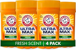 Arm & Hammer ULTRA MAX Deodorant, Fresh Scent, Solid Stick 2.6 oz, 4-Pack
