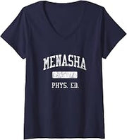 Womens Menasha High School HS Menasha WI PHYS Ed V-Neck T-Shirt
