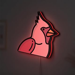 Cardinal LED Lightbox - Bird Ornithology Zoology Decor, Custom Led Sign for Home Office Shop Decor (Width 24 inch, 60cm)