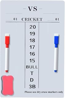 Soft & Rollable Dart Scoreboard Small White - 7.48x11.42 Inches