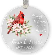 Personalized Cardinal Memorial Ornament 2026 Sympathy Loss Remembrance Gift