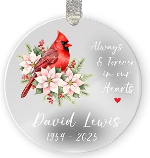 Personalized Cardinal Memorial Ornament 2026 Sympathy Loss Remembrance Gift