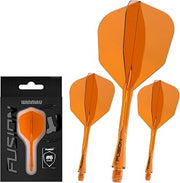 Winmau Darts Fusion Integrated Flight & Shaft System - No.6 Shape and Design - Available in Short, Intermediate & Medium - Black, Yellow and Clear