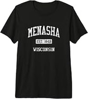 Menasha WI J04 Vintage Athletic Sports Design Premium Tri-Blend T-Shirt