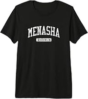 Menasha WI J03 Vintage Athletic Sports Design Premium Tri-Blend T-Shirt