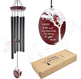 Cardinal Memorial Wind Chimes for Loss of Loved One, Tree of Life