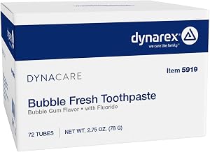 Dynarex DynaCare Bubble Fresh Fluoride Kids Toothpaste, Bubblegum Flavor, Cavity Protection, Daily Oral Hygiene - 2.75 oz., 1 Count