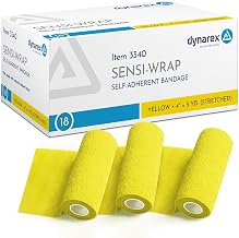 Dynarex Sensi-Wrap Self-Adhesive Bandages, Latex-Free, Colored Elastic Cohesive Athletic Tape, Tattoo Grip & Vet Wrap