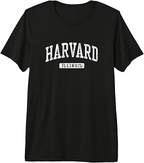 Harvard IL J03 Vintage Athletic Sports Design Premium Tri-Blend T-Shirt