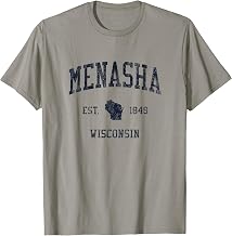 Menasha WI JN1 Vintage Athletic Blue Design T-Shirt