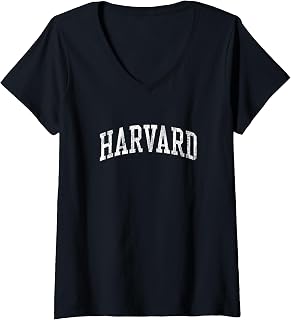 Womens Harvard IL J02 Vintage Athletic Sports Design V-Neck T-Shirt