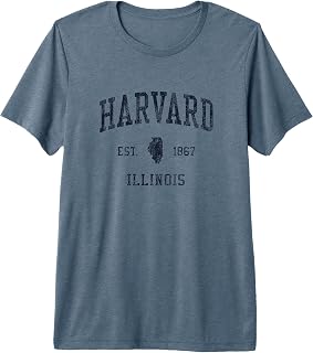 Harvard IL JN1 Vintage Athletic Blue Design Premium Tri-Blend T-Shirt