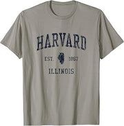 Harvard IL JN1 Vintage Athletic Blue Design T-Shirt