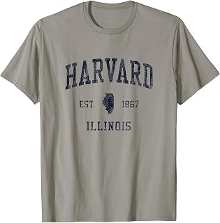 Harvard IL JN1 Vintage Athletic Blue Design T-Shirt