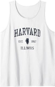 Harvard IL JN1 Vintage Athletic Blue Design Tank Top