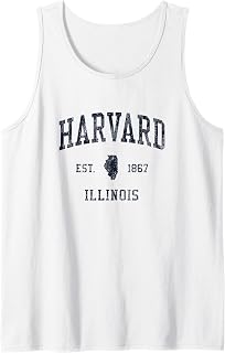 Harvard IL JN1 Vintage Athletic Blue Design Tank Top