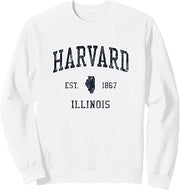 Harvard IL JN1 Vintage Athletic Blue Design Sweatshirt
