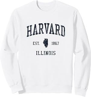 Harvard IL JN1 Vintage Athletic Blue Design Sweatshirt