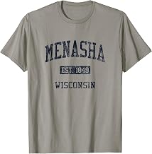 Menasha WI JN4 Vintage Athletic Blue Design T-Shirt
