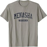 Menasha WI JN3 Vintage Athletic Blue Design T-Shirt