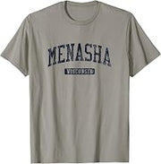 Menasha WI JN3 Vintage Athletic Blue Design T-Shirt