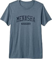 Menasha WI JN3 Vintage Athletic Blue Design Premium Tri-Blend T-Shirt