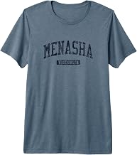 Menasha WI JN3 Vintage Athletic Blue Design Premium Tri-Blend T-Shirt