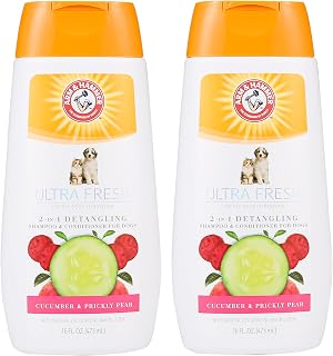 Arm & Hammer Detangling Dog Shampoo, Cucumber Prickly Pear, 16 Fl Oz, 2-Pk