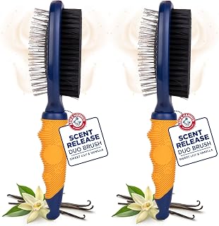 Arm & Hammer Deodorizing Pin & Bristle Dog Brush, Lily & Vanilla, 2-Pack