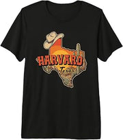 Harvard Texas Vintage Cowboy Hat Desert Cactus Sunset Premium Tri-Blend T-Shirt