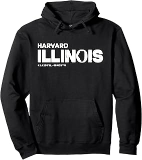 Harvard Illinois State Roots Typography Design Pullover Hoodie