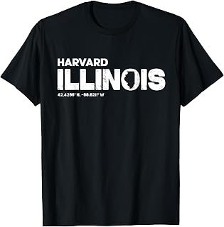 Harvard Illinois State Roots Typography Design T-Shirt