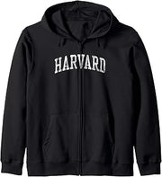 Harvard IL J02 Vintage Athletic Sports Design Zip Hoodie