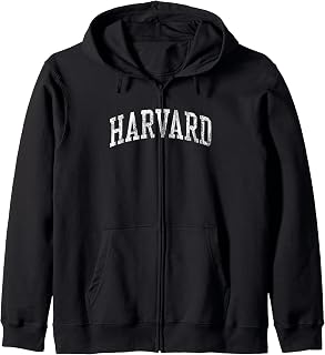 Harvard IL J02 Vintage Athletic Sports Design Zip Hoodie