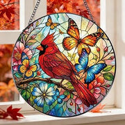 Cardinal Stained Glass Sun Catcher 8 Inch Window Home Decor Gift