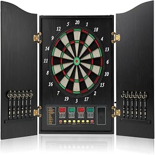 Electric Dart Board Set, Automatic Scoring Dart Board, Including Two Sets of Darts, 4 Led Digital Display Electronic Dart Board, Suitable for Homes, Bars and Dart Clubs.