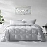 Pacific Coast Lightweight Goose Feather and Down Fiber Comforter King Size, Breathable Duvet Insert for Summer and Hot Sleepers, Natural Cooling Tencel Lyocell Shell, 8 Corner Tabs, Light Grey,106x90