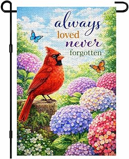 Spring Summer Cardinal Garden Flag 12x18 Inch Double Sided