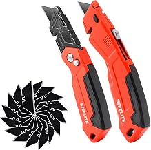 Steelite Utility Knife 2-Pack, SK5 Heavy Duty Retractable Box Cutter Metal