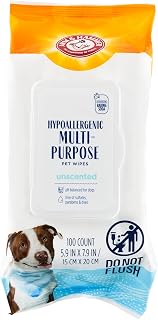 Arm & Hammer Hypoallergenic Dog Wipes, Unscented, 100 Count