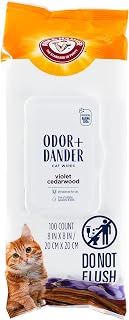 Arm & Hammer Cat Odor Control Wipes, Violet Cedarwood, 100 Count
