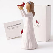 Cardinal Figurine Sympathy Gift, Hand-Painted Resin Memorial Statue