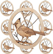 10PK Personalized Cardinal Memorial Ornaments for Christmas Tree